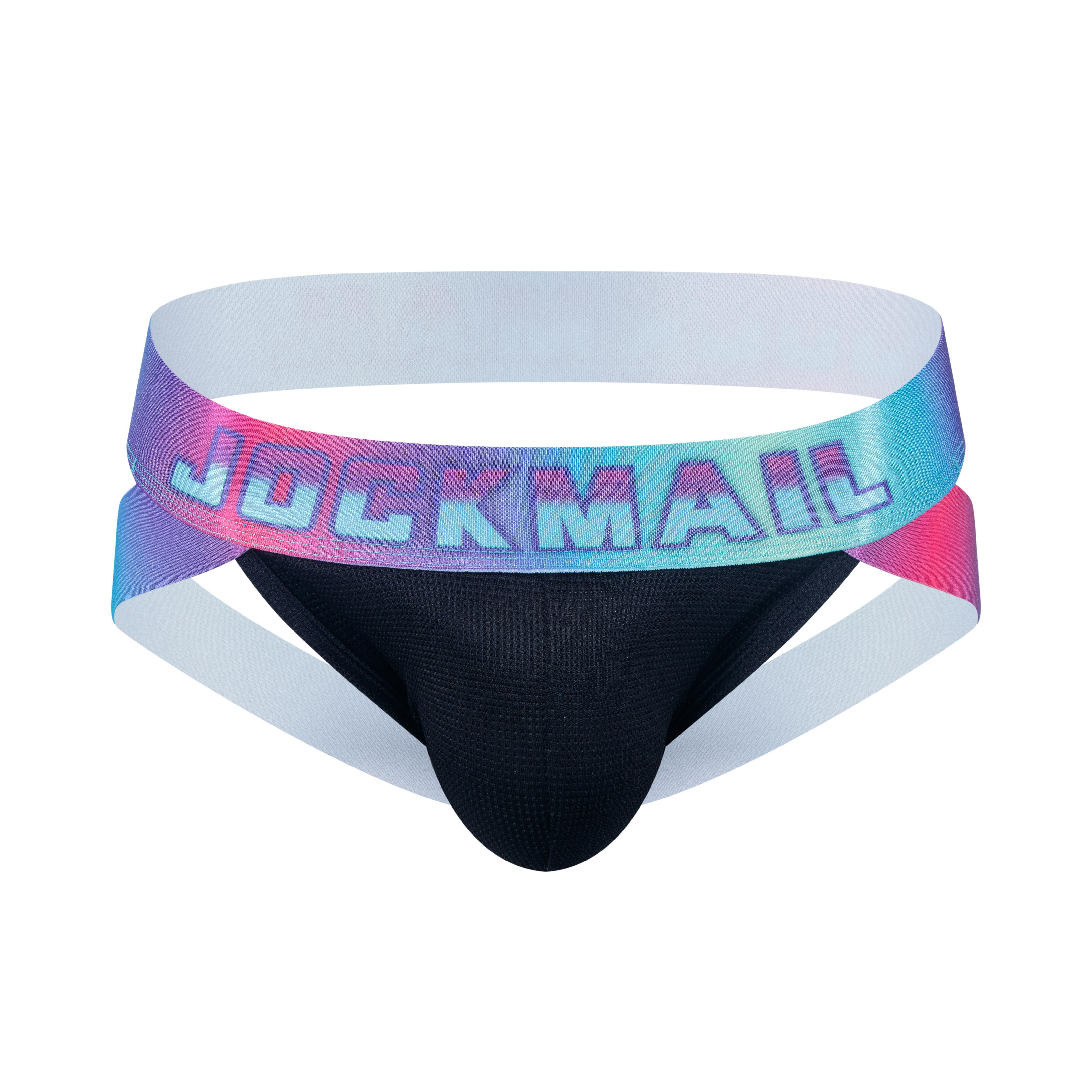 1 Pack JOCKMAIL Brand Rainbow Colours Collection Jockstraps Gay LGBTQ Style  Men's Underwear Wide Waistband Sport Hip Lift Tight Thong Pride Moon Short