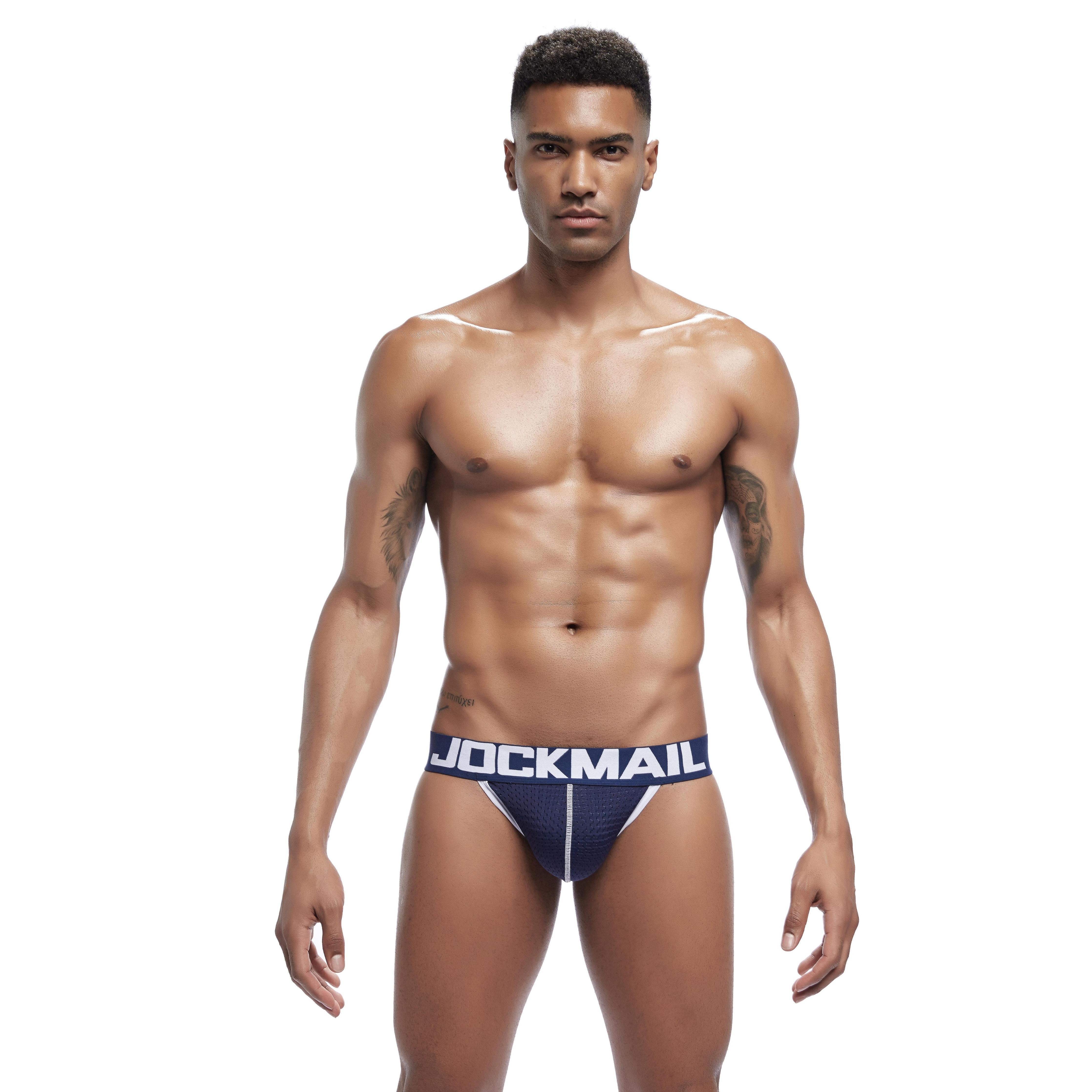 JOCKMAIL Men's Underwear Thong Jockstrap Breathable Mesh Jock Strap Homme  Slip