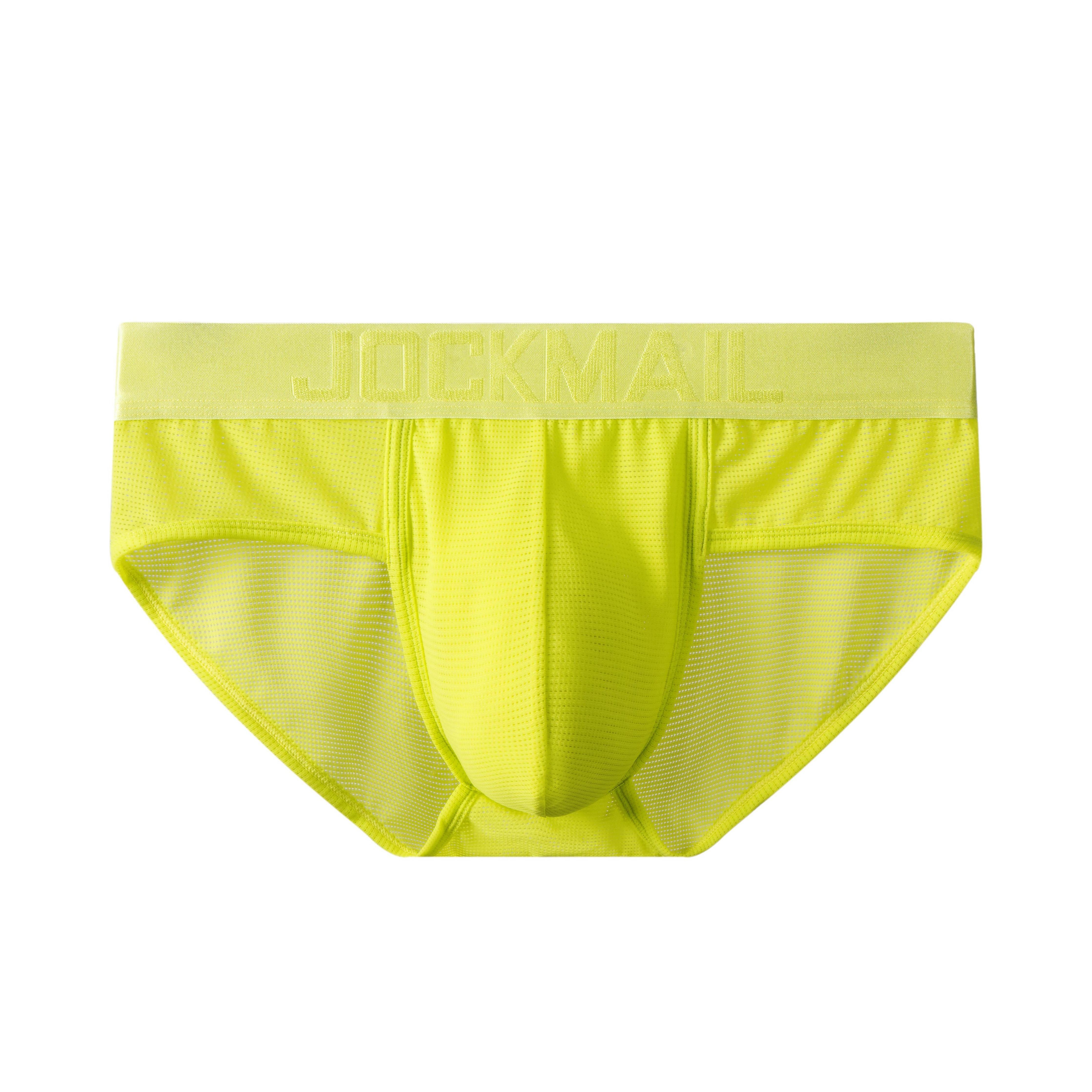 N6320 Mens Underwear Bikini Brief Mesh Net Semi-C-thru Nylon