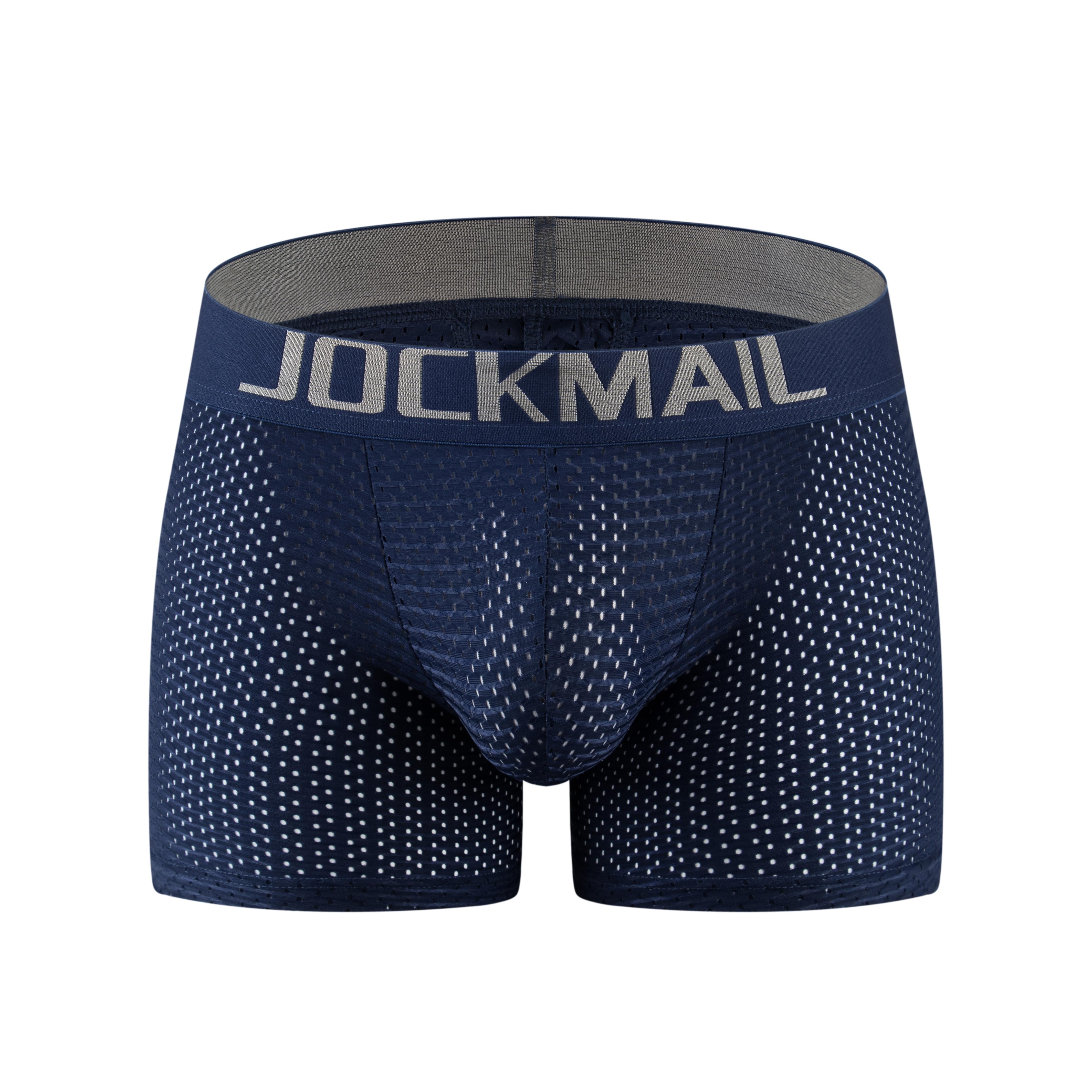 JOCKMAIL Mens Boxer Shorts Modal Soft Mens Underwear Micro Separate Pouches  Dual Pouch Trunks with Fly Therapy Health Care Trunks Boxer Briefs